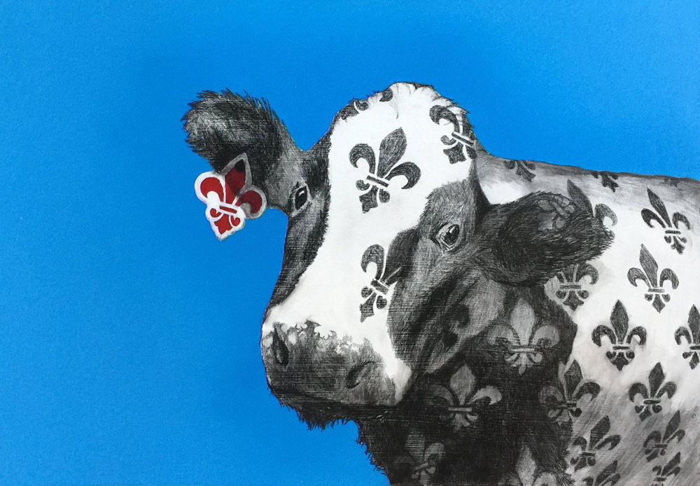 Fluer De Lis Cow
