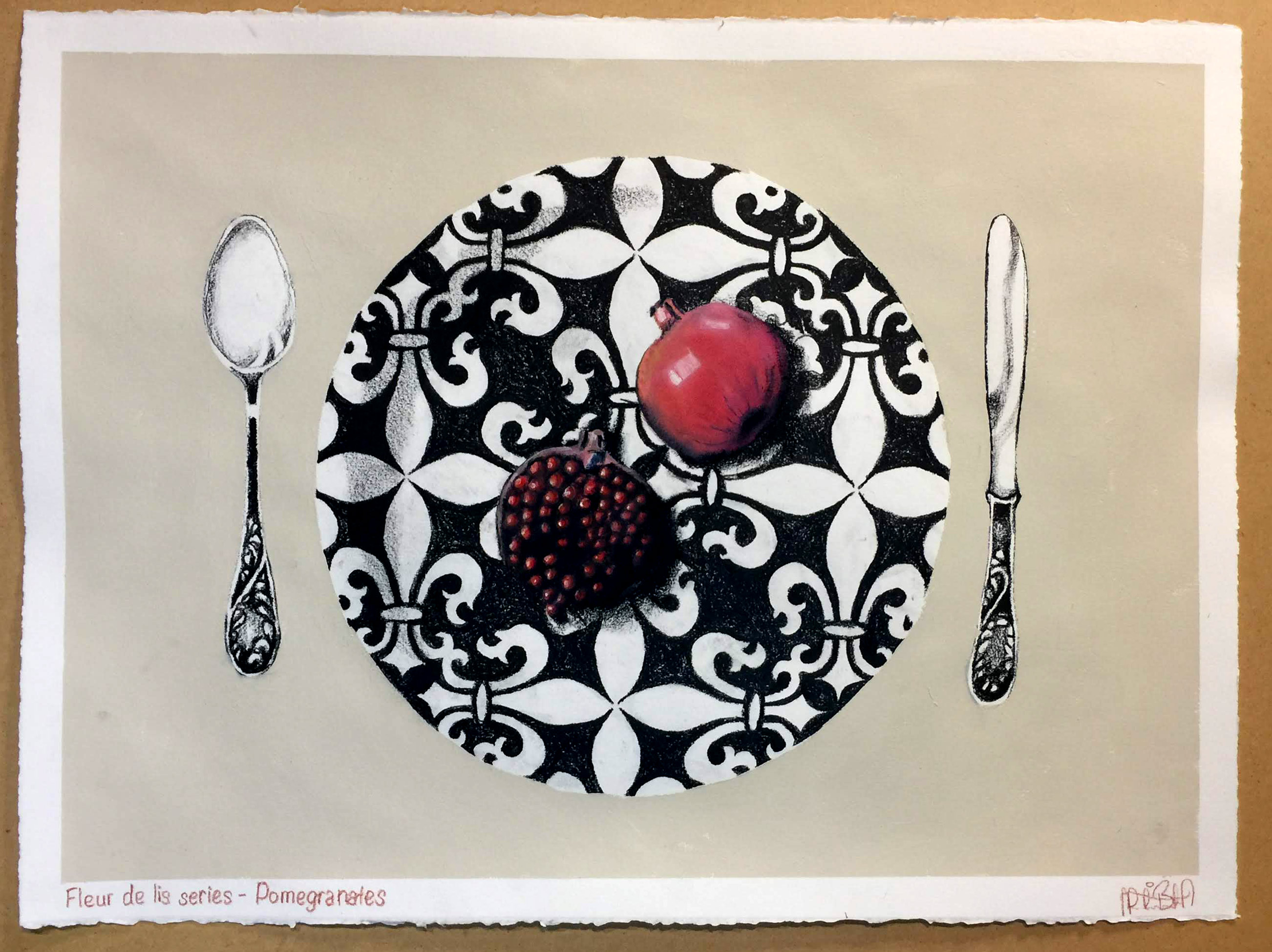 Fluer De Lis Pomegrantes
